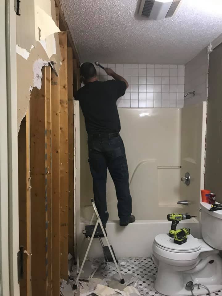 Bathroom construction project